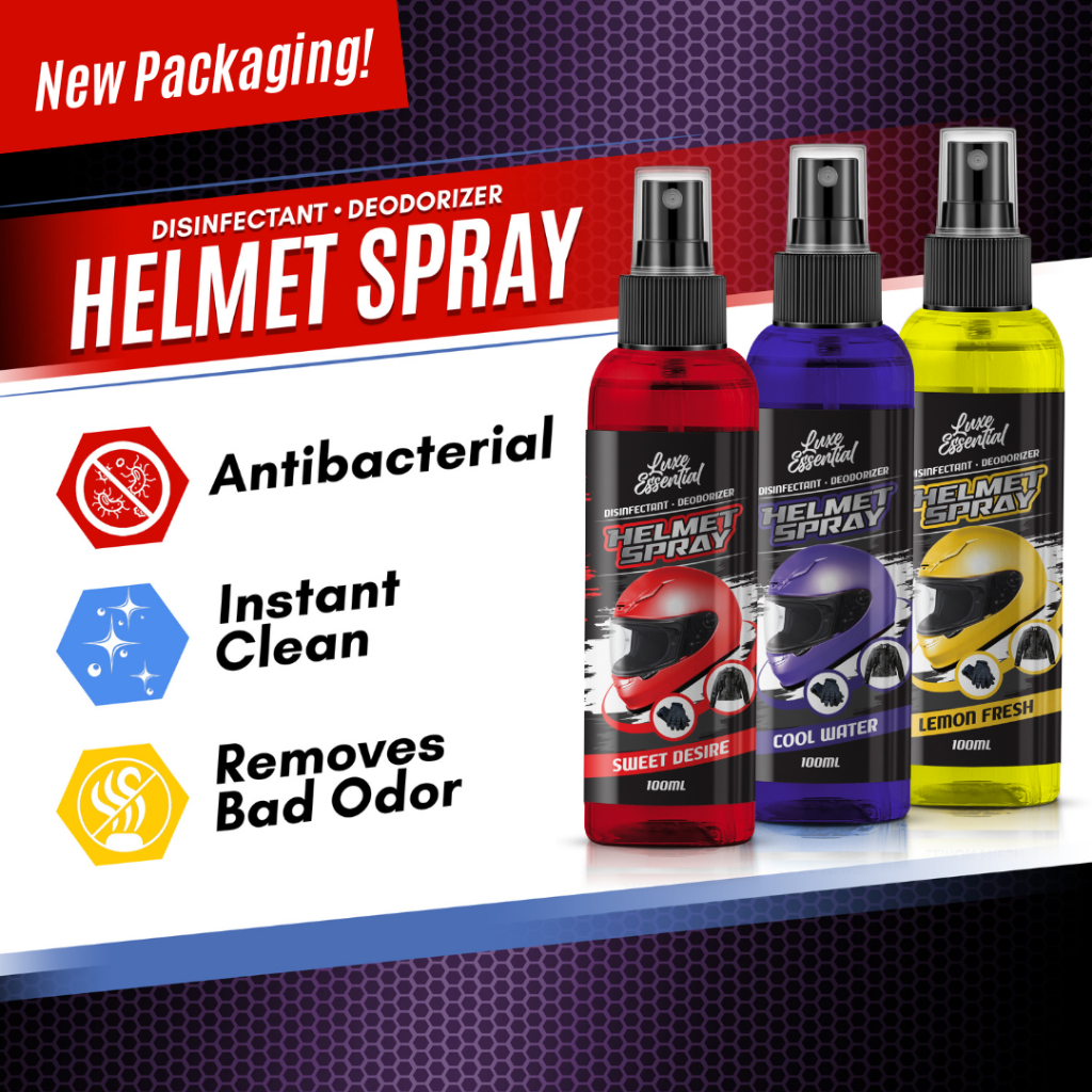 Luxe Essential Helmet Anti-Bacterial Spray – Sanitizer & Deodorizer for Motorcycle Helmets - Image 2