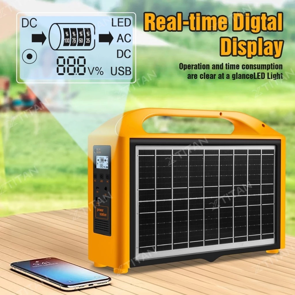 DeWalt 2 In 1 Camping Power Station + Solar Charging Panel Outdoor Portable Solar Generator Power - Image 3
