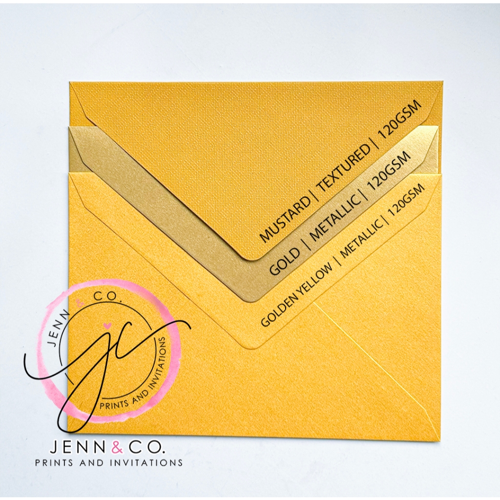 Envelopes — Yellow, Gold, Mustard (5R, 4R)