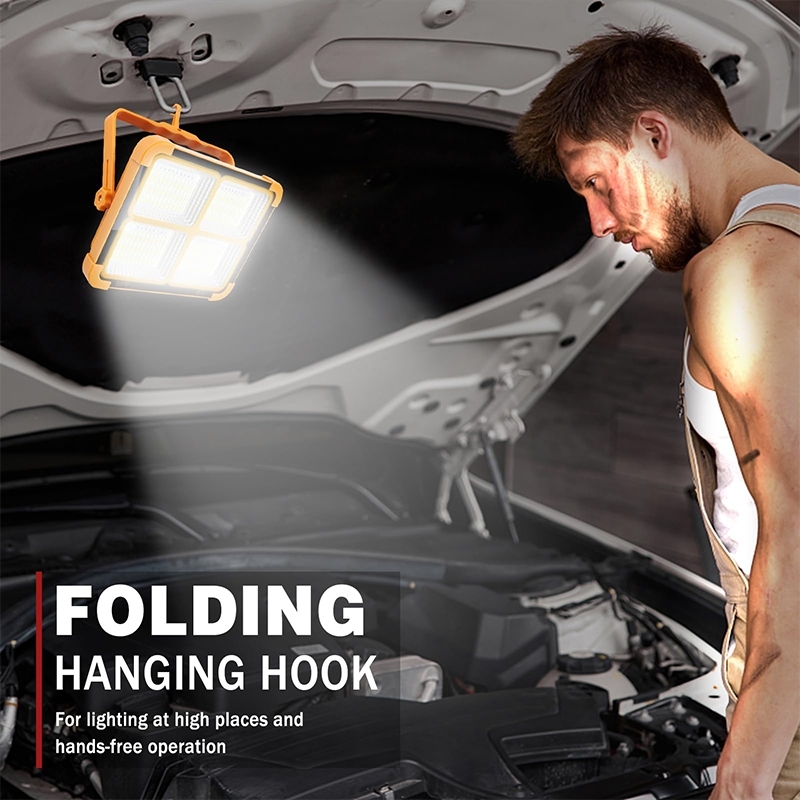 Solar Emergency Light IP66 Outdoor Waterproof flashlight rechargeable camping light with USB cable - Image 2