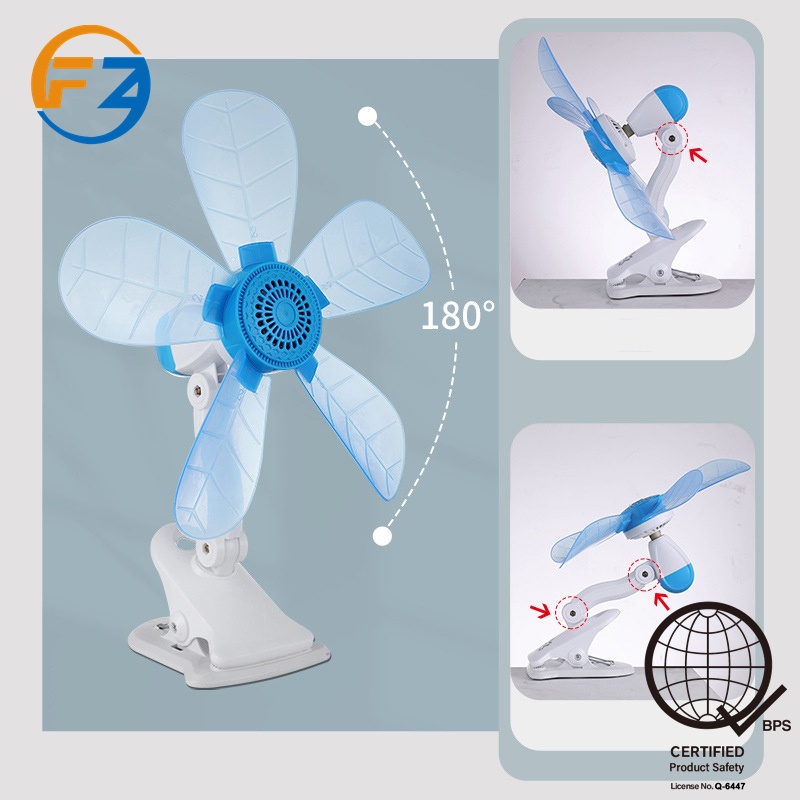 FZ 5 Blends/4 Blends  Fan Home Electric Fan W/ Clip, Clover Fan Anti-Heat Portable Clip Electric Fan - Image 5