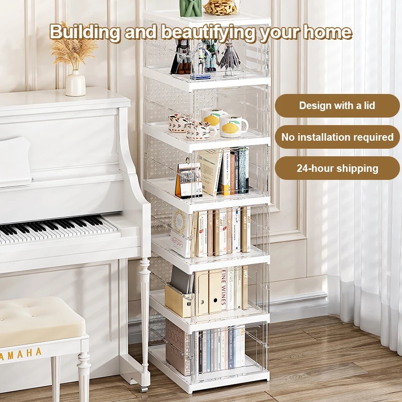 gooreestyle Transparent Foldable Shoe Rack Cabinet Storage Organizer Box Shelf Installation-Free - Image 2