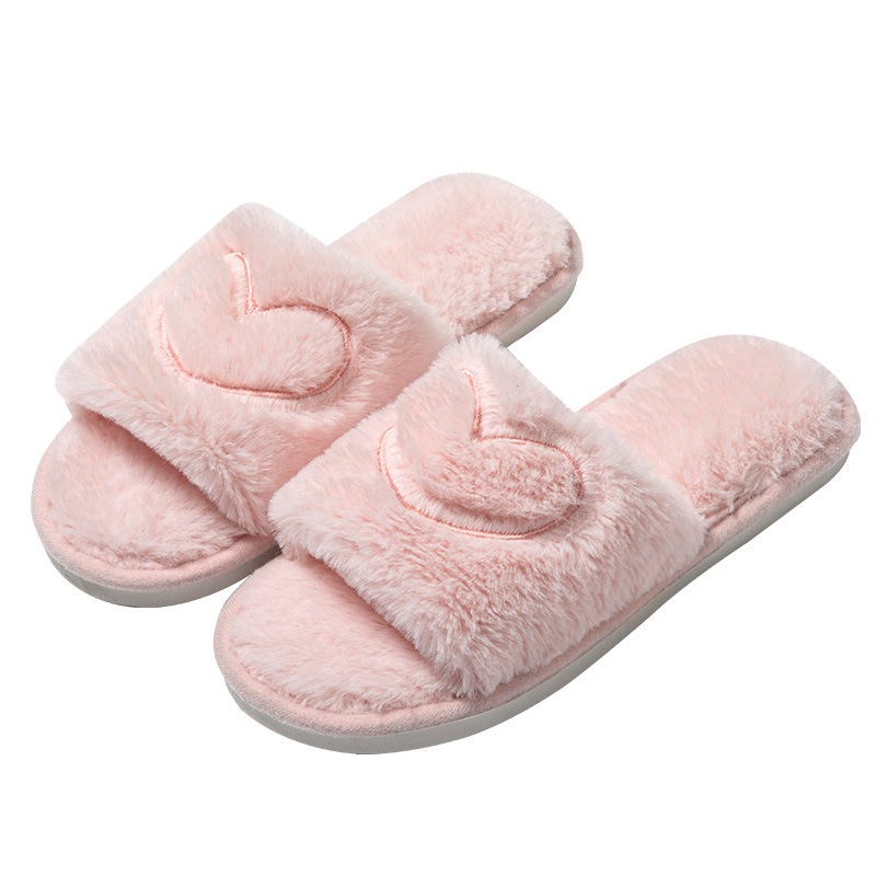 TPR Furry open toe women's indoor and outdoor home cotton fur slipper - Image 4
