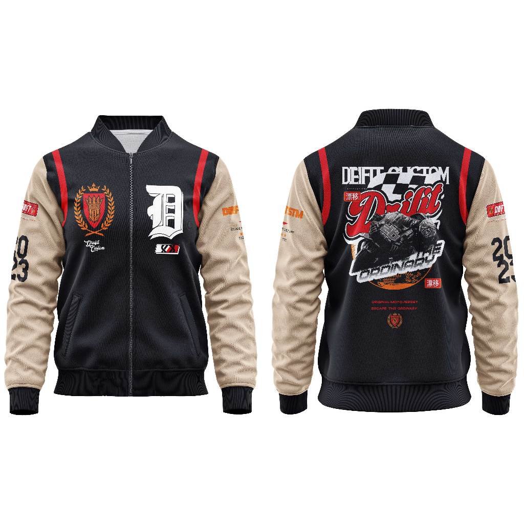 Varsity Sublimation Jacket Jersey Printed Long Sleeve Jackets New Design Concept - Image 2