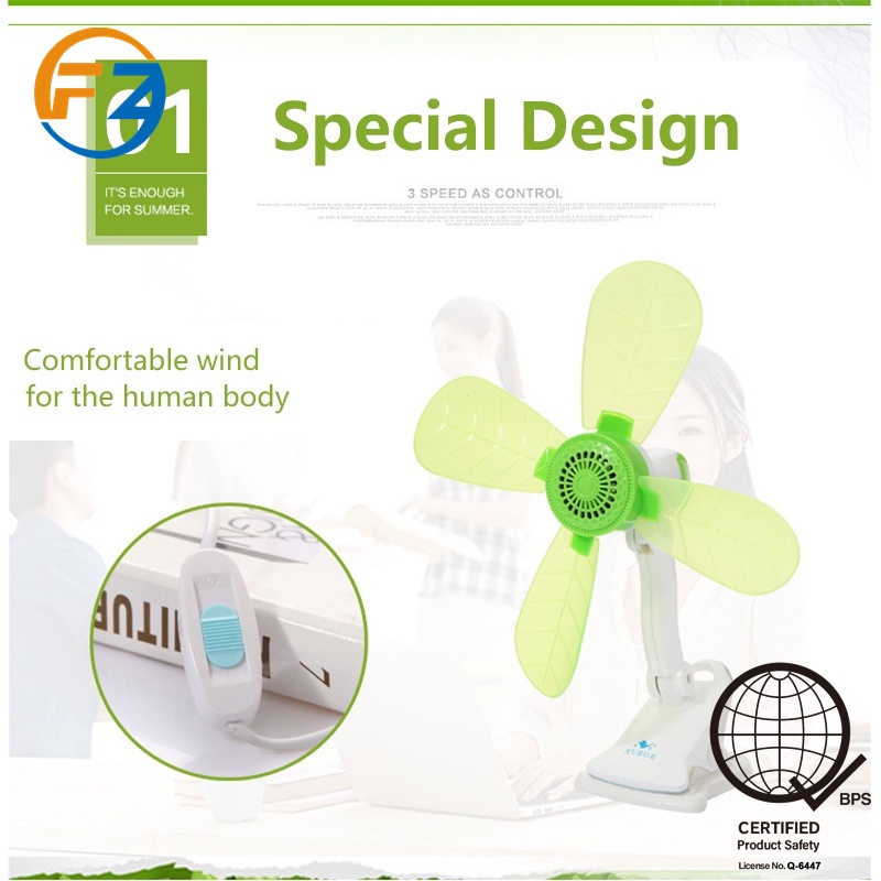 FZ 5 Blends/4 Blends  Fan Home Electric Fan W/ Clip, Clover Fan Anti-Heat Portable Clip Electric Fan - Image 8