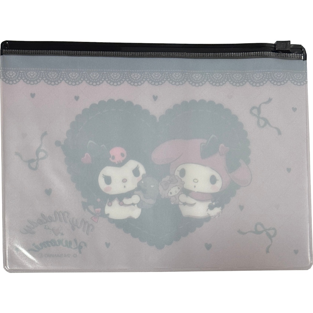 Direct from JapanSanrio My Melody & Kuromi Flat Vinyl Slider Case Pouch 22 15.7 cm Accessories Card Multipurpose Case Bag (Heart Ribbon) - Image 3