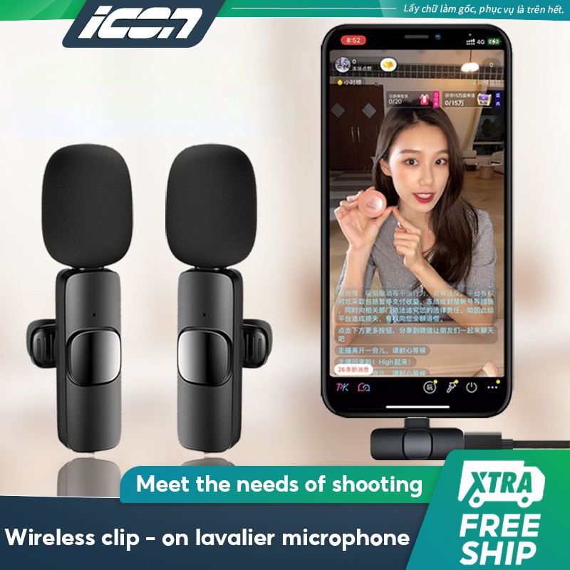 ICON K9 Wireless Lavalier Microphone for videoke Network Video Shooting And Vlogging Bluetooth Mic - Image 2
