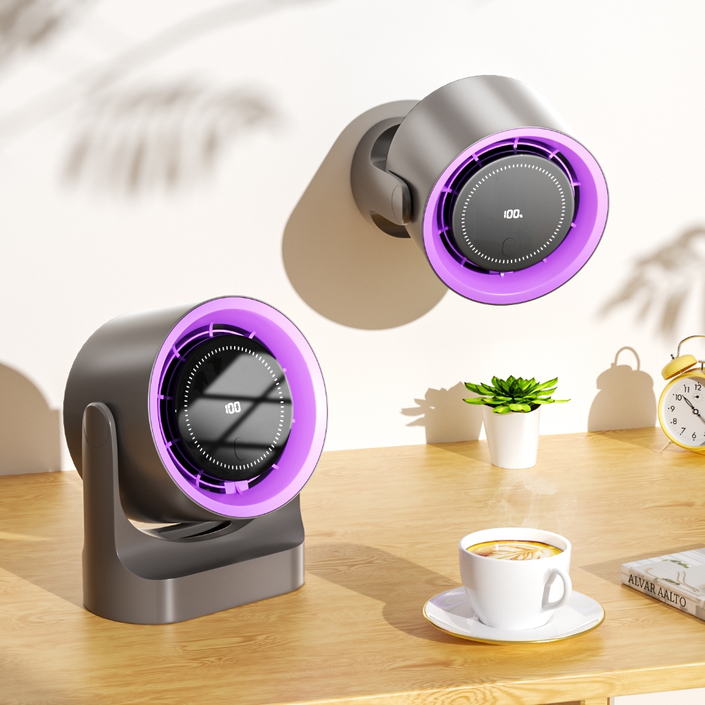 Dreepor High Speed Desk Fan Rechargeable Fan 100 Gears Strong Wind Digital Display Wall Fan — view 2