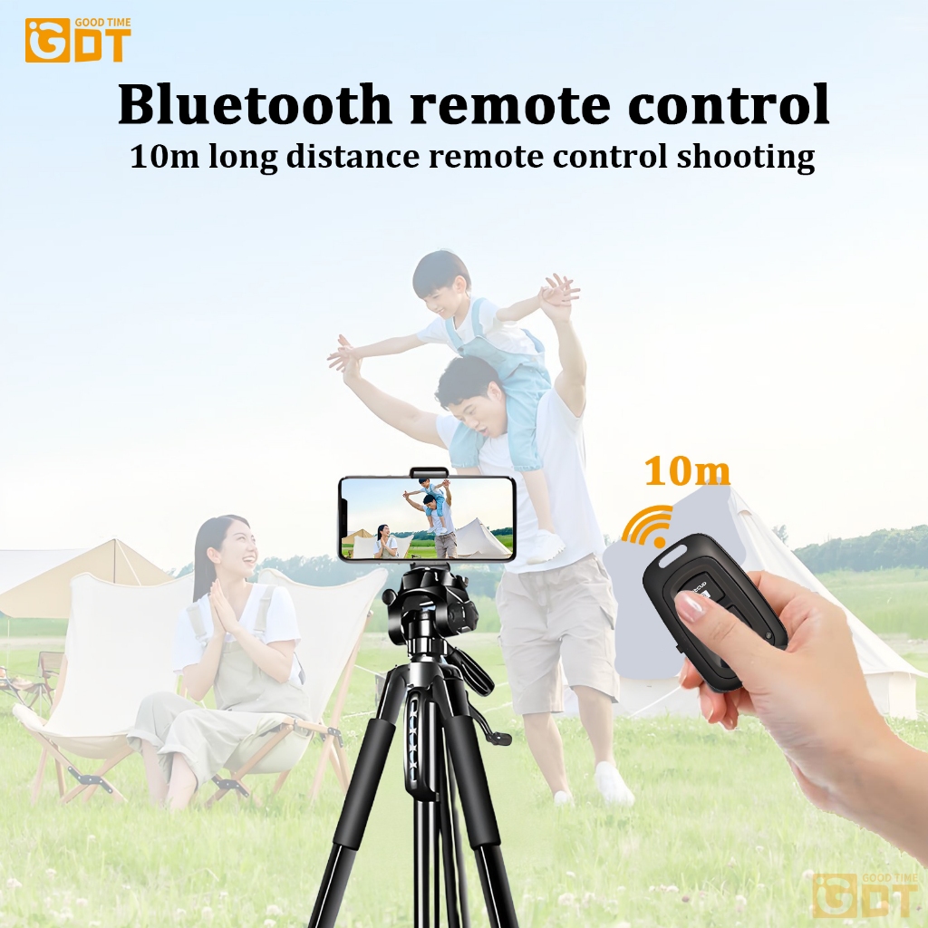 GDT Camera Tripod 1.7M Tripod Stand With Bluetooth Remote Phone Holder Extendable Tripod For DSLR — view 4