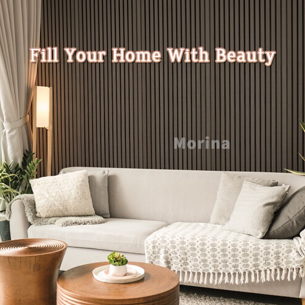 20PCS PVC Wall Panel Solid Wood Board Wallpaper Fluted Wall Panel Sticker Waterproof Grille Design - Image 2