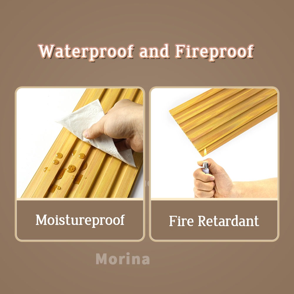 20PCS PVC Wall Panel Solid Wood Board Wallpaper Fluted Wall Panel Sticker Waterproof Grille Design - Image 6