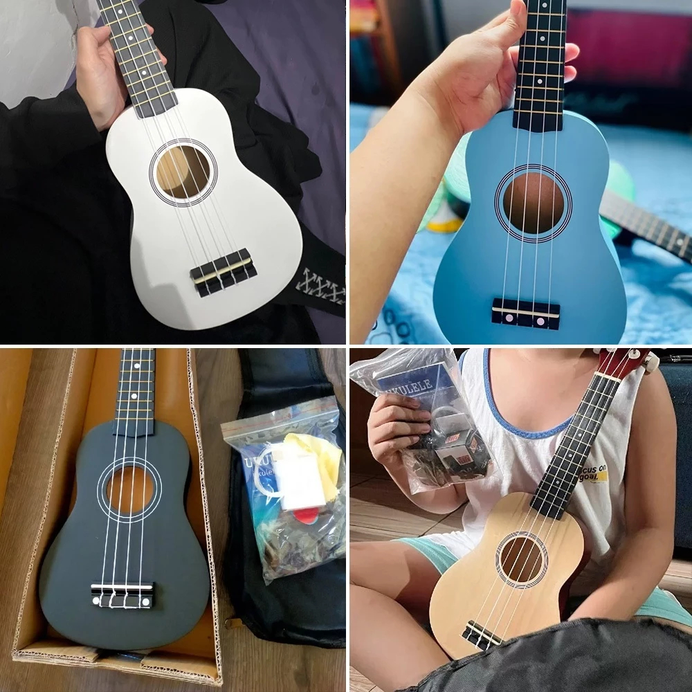 KAWES 21inch Ukelele Soprano 4-String Spruce Basswood Guitar for Kids Beginner Adults With Free Gift - Image 8