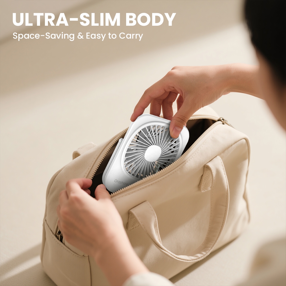 Orashare DF10 Rechargeable Desk Fan Turbo Wind 2000mAh 15H Quiet Cooling Portable for Office & Dorm - Image 2