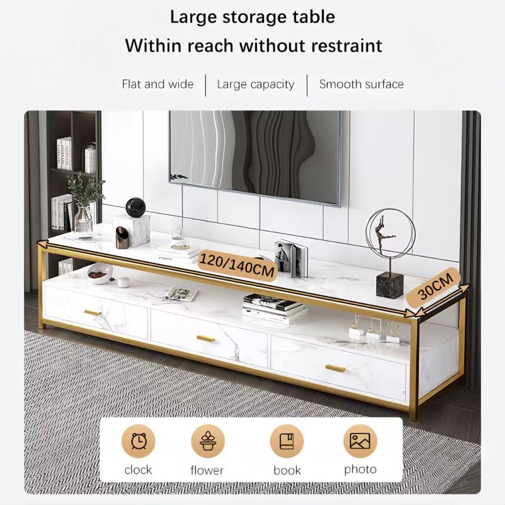 MAZZONE Simple Imitation Marble TV cabinet/TV Cabinet/TV Stand With Drawers（COD） - Image 5