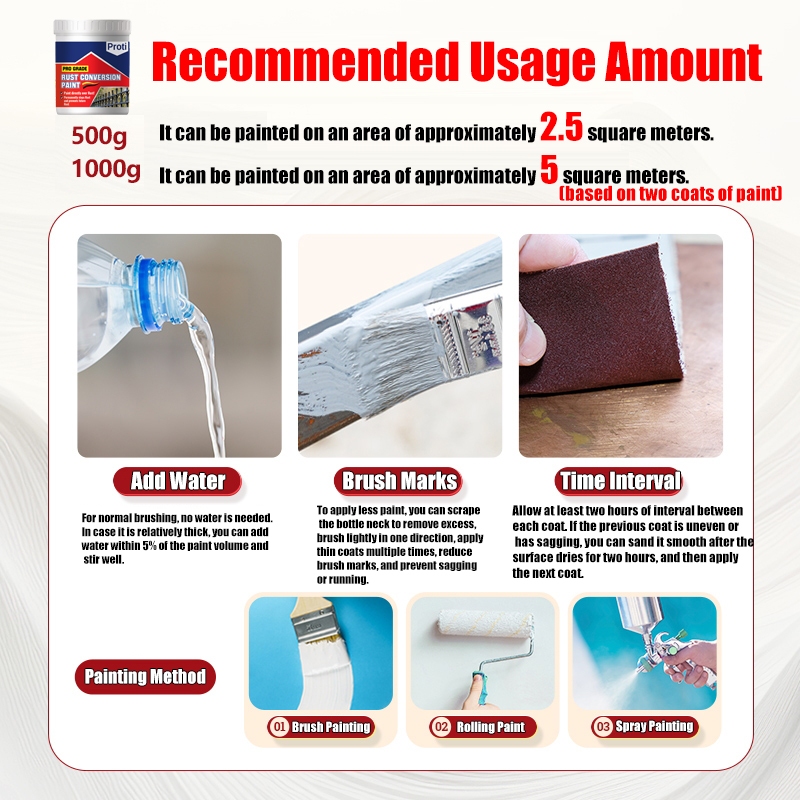 German Rust Paint for Metal Converts Rust Metal Steel Anti-Corrosion Rust Remover Anti-Rust Primer — view 7