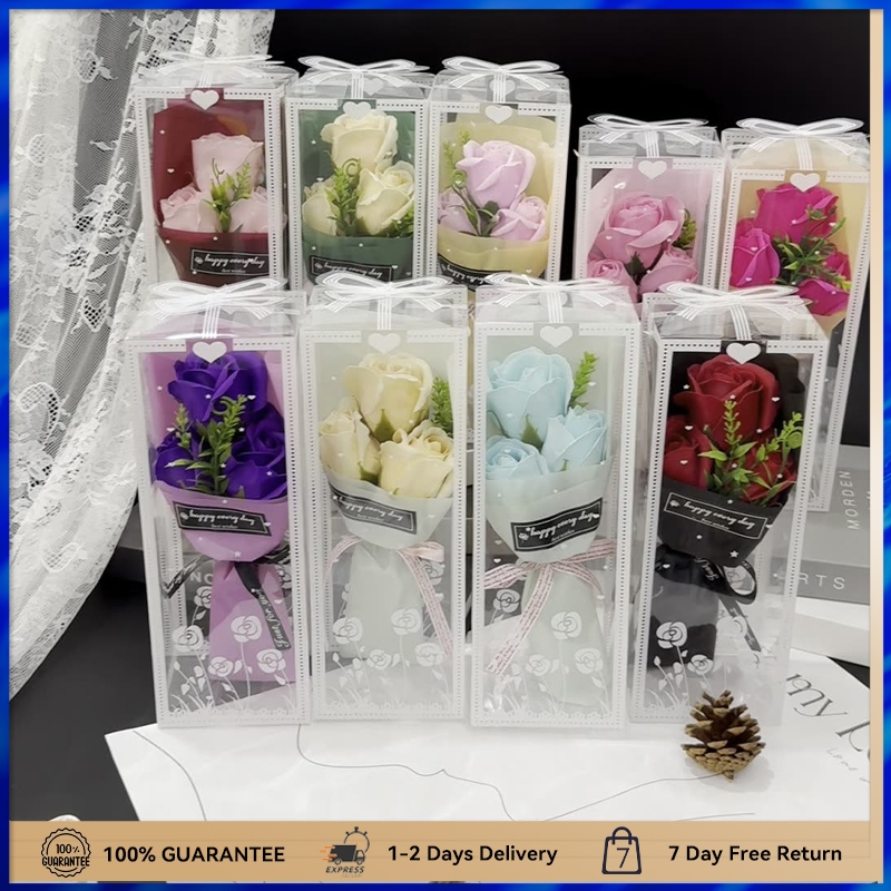 Soap Flower Gift Box Valentine's Day Rose Bouquet Creative Small Gift with Led Light Birthday Gift - Image 6