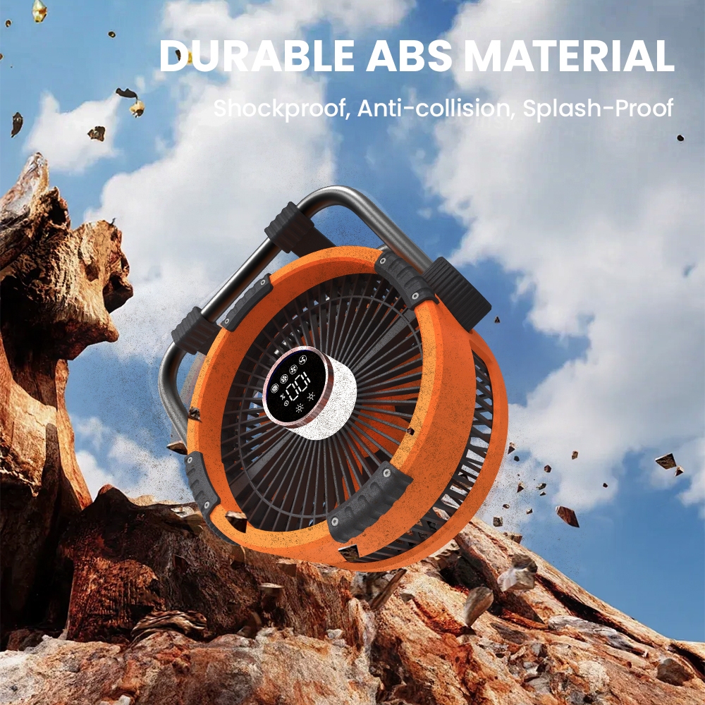 Orashare DF04 20000mAh Desk Fan Rechargeable 4 Speeds Wind 10 Inch Storm Fan With Powerbank & Light - Image 6