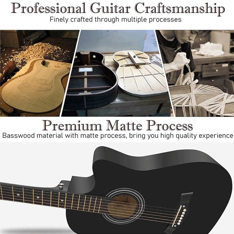 KAWES Guitar 38Inch Acoustic Guitar Set Low Action Gitara Original Suitable for Adult and Beginners - Image 3