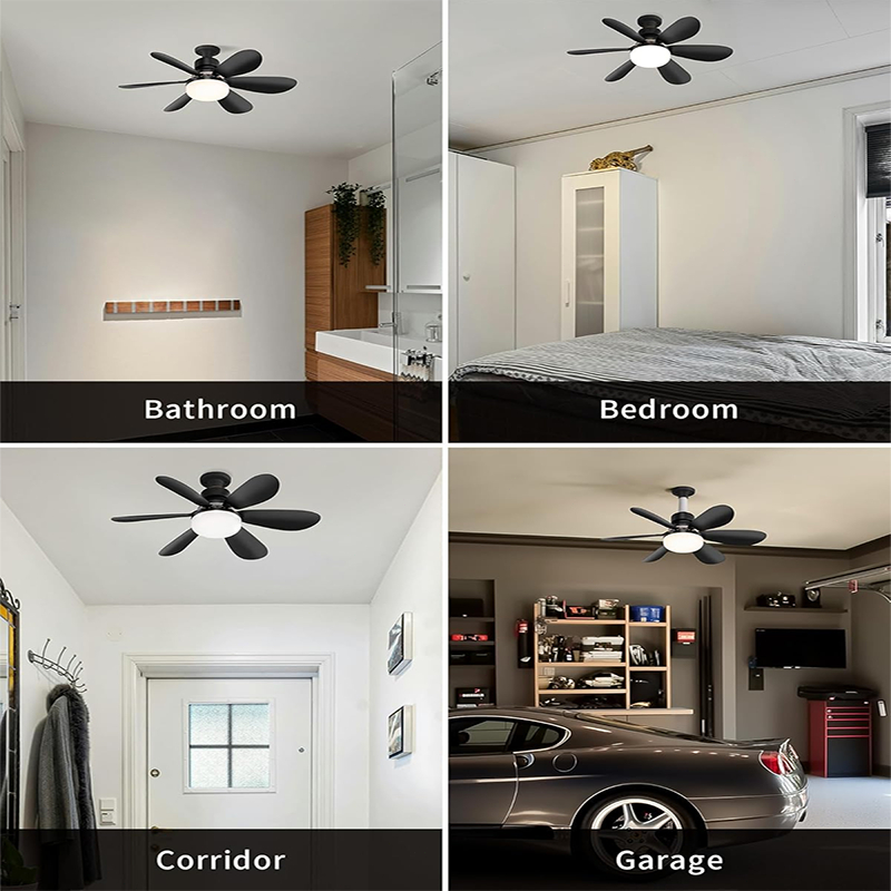 Fandis Black Rotate Ceiling Fan Lights With Remote E27 Tri-color 30 Watss Dimming LED Light - Image 4