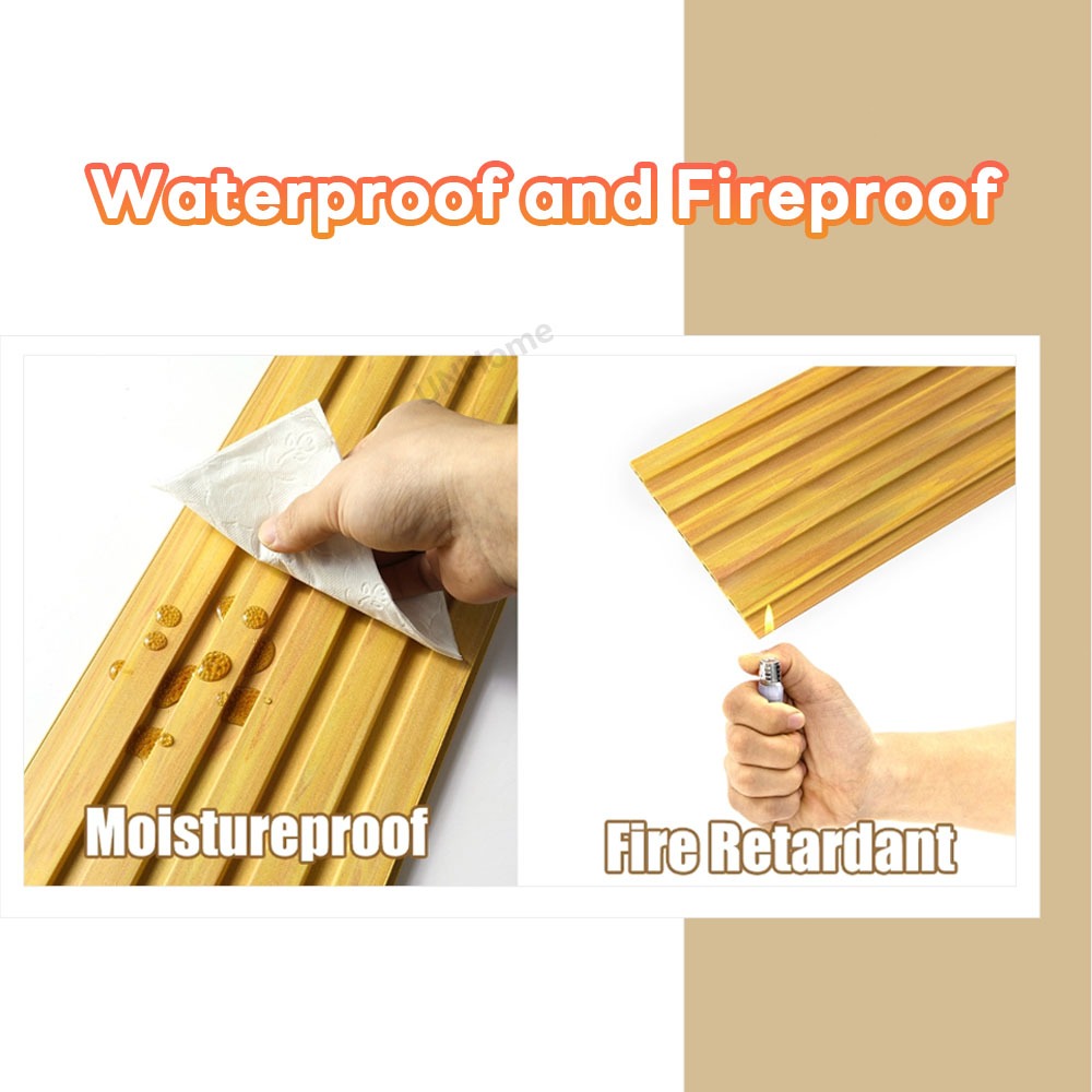 20PCS PVC Wall Panel Waterproof and Fireproof Solid Wood Board Grille Design TV Background - Image 7