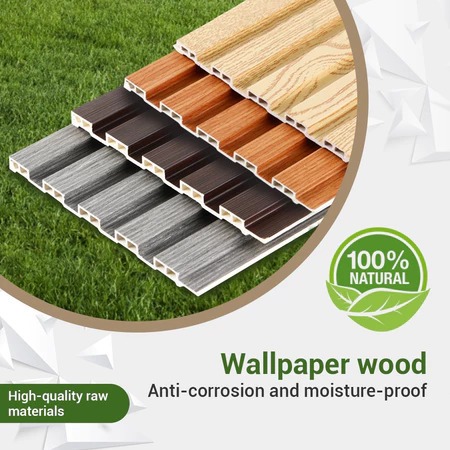 PVC Wall Panel Solid Wood Grain Waterproof No Tools Needed 3D Grille Design TV Wall Decor - Image 6