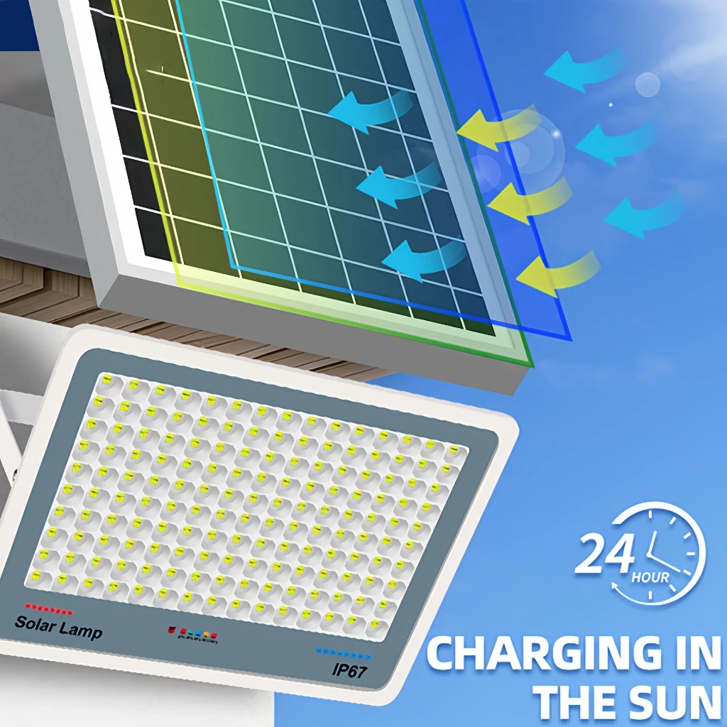 OOKAS 10X Highlight Solar Lights Outdoor Waterproof Solar Flood Street Light LED Lamp Buy 1 Take 1 - Image 3