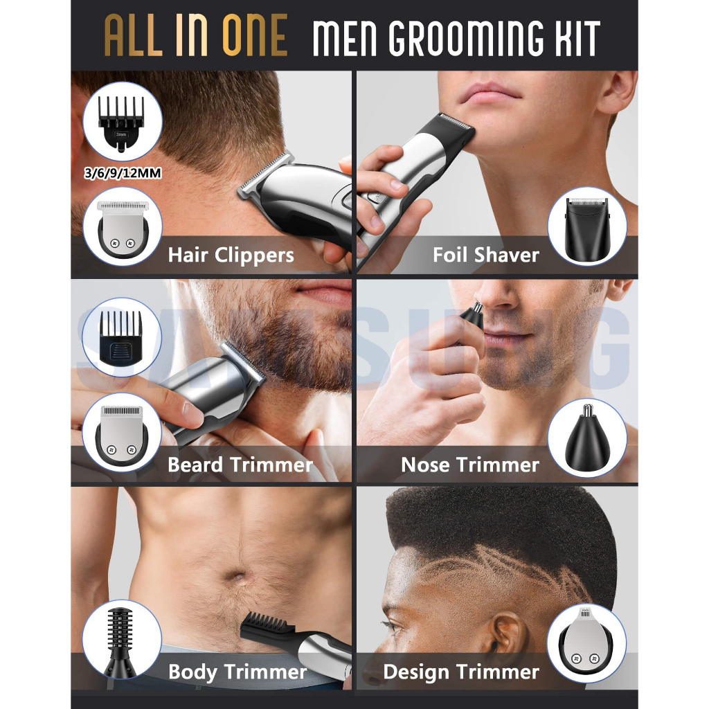 11 In 1 Electric Rechargeable Men Wireless Hair Trimmer Set Clipper Razor Shaver - Image 2