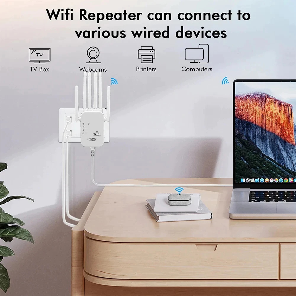 Wireless Wifi Repeater 6-Antenna Booster Range Extender Booster Internet 2.4G 4G Network Wifi Router - Image 5