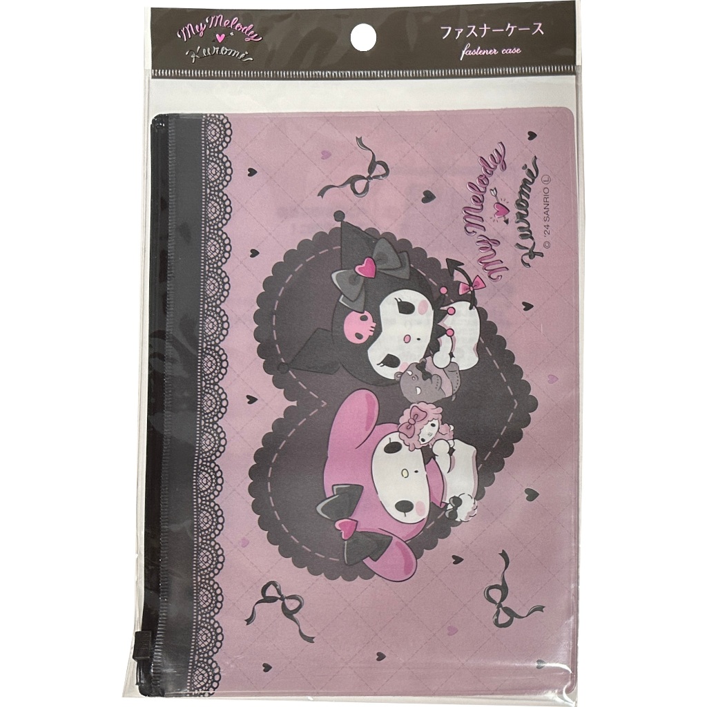 Direct from JapanSanrio My Melody & Kuromi Flat Vinyl Slider Case Pouch 22 15.7 cm Accessories Card Multipurpose Case Bag (Heart Ribbon) - Image 2