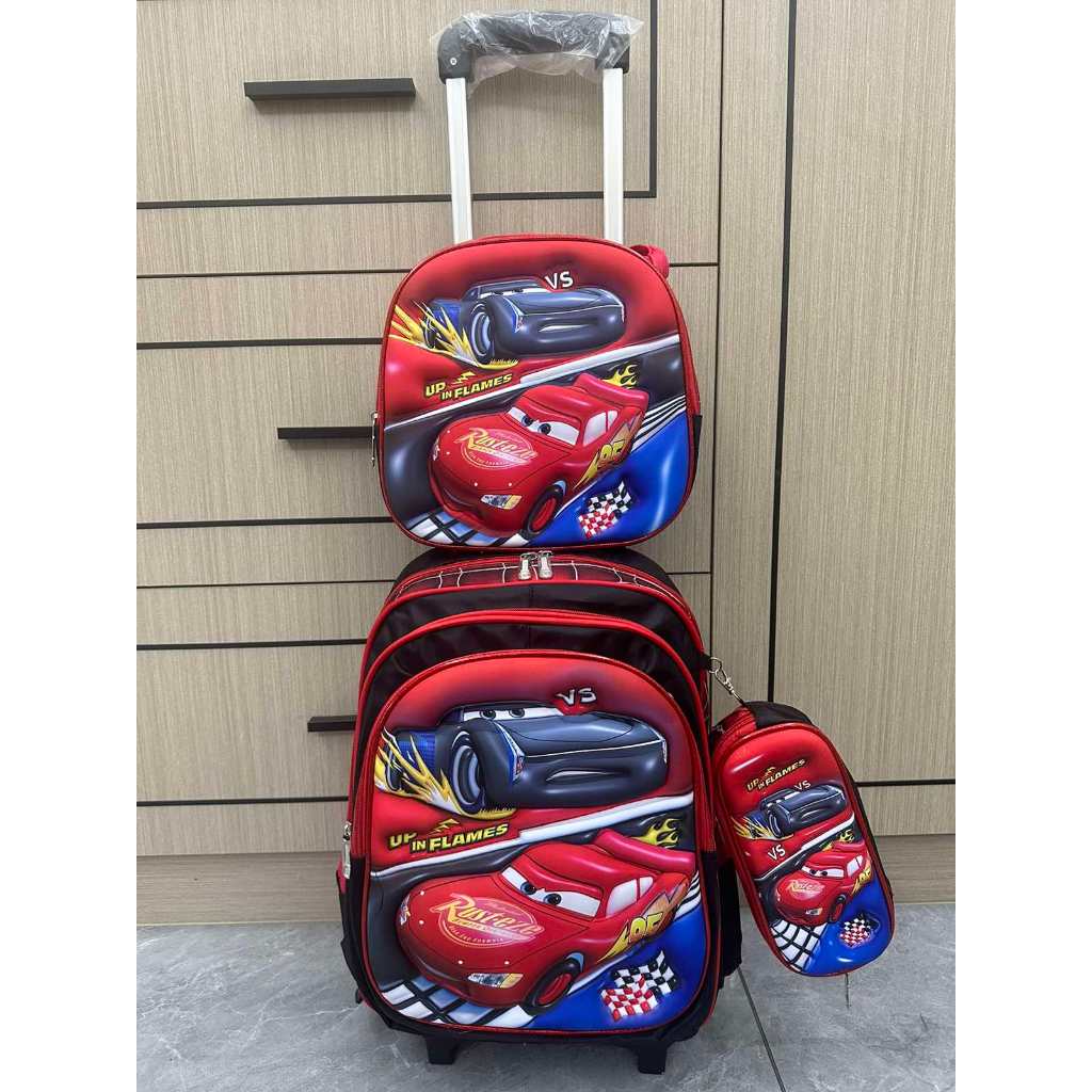 2026 NEW 16" 3D HIGH QUALITY  3IN1 TROLLEY BAG FOR KIDS BOYS WATERPROOF