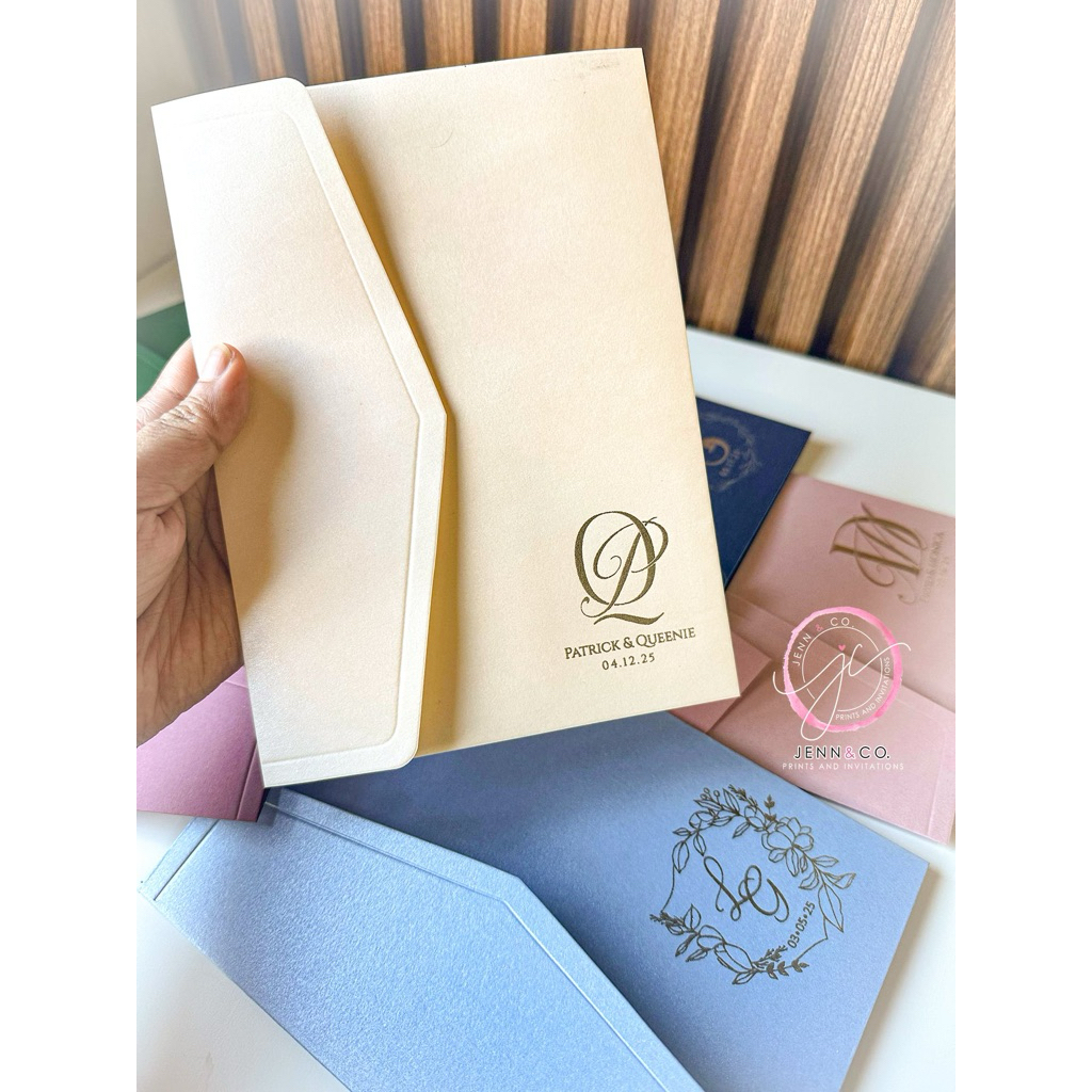 Trifold Envelope 5R — Sage Green, Old Rose, Dusty Blue (120gsm)
