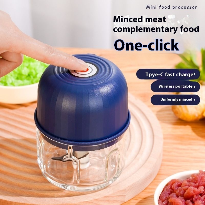 Electric Garlic Press & Chopper – USB Rechargeable 3Blades  300ml