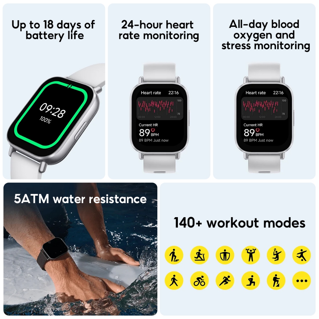 [1 Year Warranty] Xiaomi Redmi Watch 5 Active 2inch LCD Display Clear Calling 5ATM Alexa Built In - Image 2