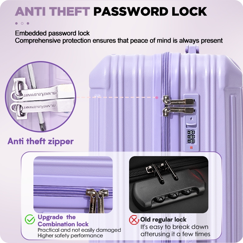 ISLAND ELEPHANT Purple Luggage Travel Bag Hand Carry Luggage Maleta - Image 5