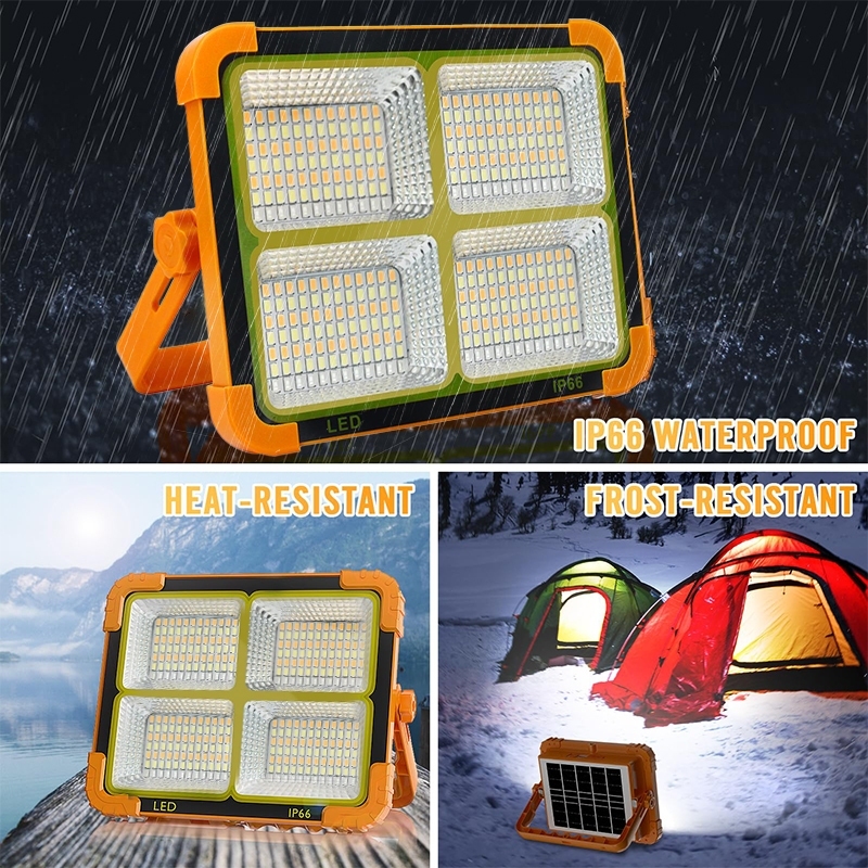 Solar Emergency Light IP66 Outdoor Waterproof flashlight rechargeable camping light with USB cable - Image 6