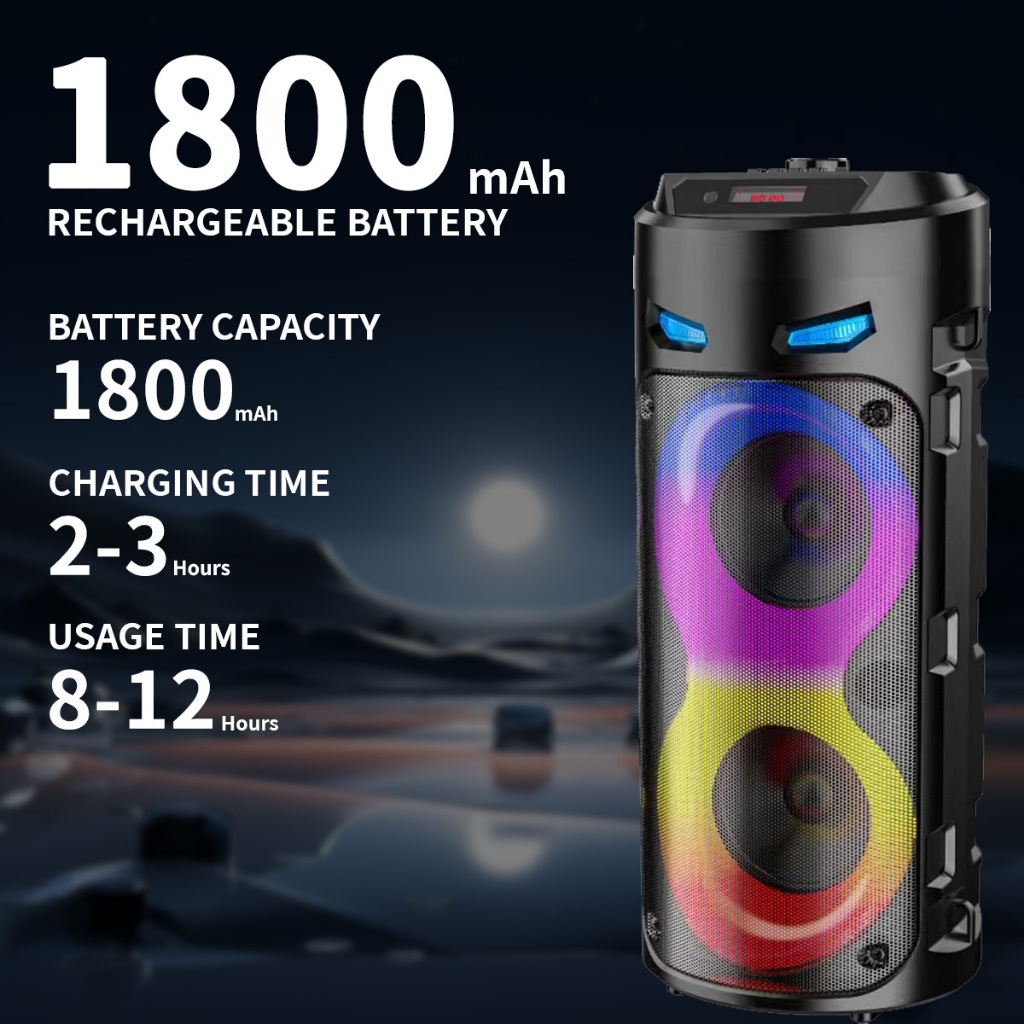 【PRO MAX BASS】Speaker Bluetooth Karaoke With Free Mic Big Size Original Super Bass Stereo Robot RGB - Image 4