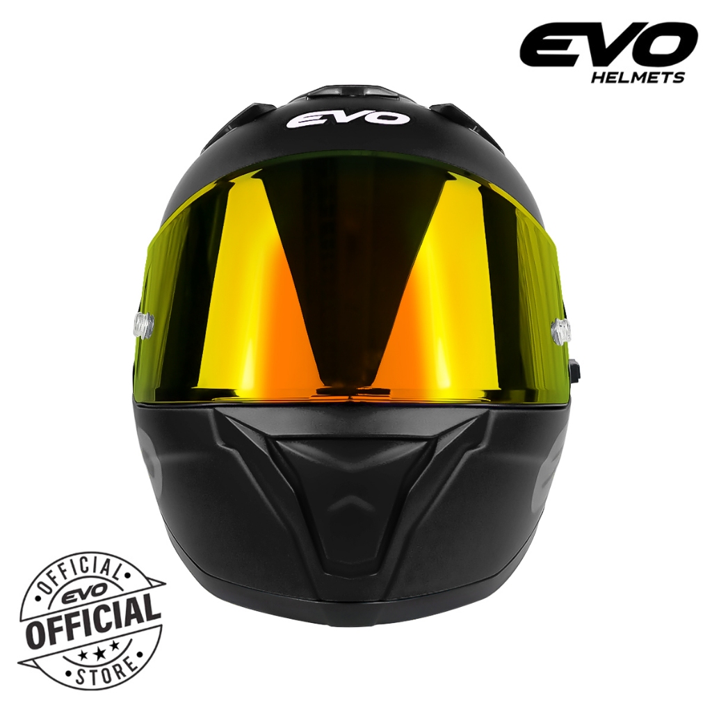 EVO XT-300 Plain Full Face Dual Visor Helmet Motorcycle With Free Clear Lens — view 3