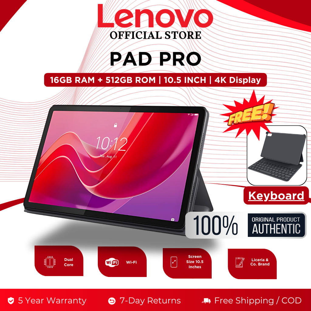 [HOT SALE] 𝗟𝗲𝗻𝗼𝘃𝗼 Pad Pro Tablet | 16GB RAM + 512GB ROM | 4G SIM + WiFi | For Study & Entertainment
