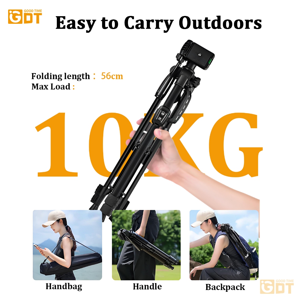 GDT Camera Tripod 1.7M Tripod Stand With Bluetooth Remote Phone Holder Extendable Tripod For DSLR — view 5