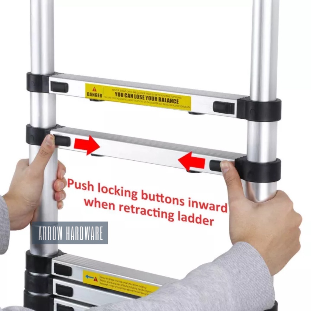 Telescopic Ladder Foldable Aluminum Heavy Duty Home Step Ladder Anti Slip Straight Ladder — view 8