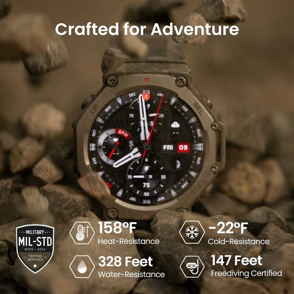 [Outdoor] Amazfit T-Rex 3 Smartwatch AMOLED Dual-Band GPS Offline Map 45m Free Diving 27Days Battery - Image 5