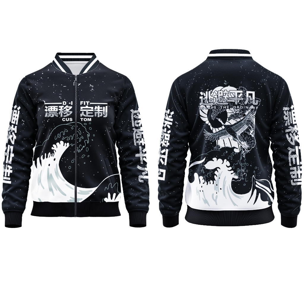 Varsity Sublimation Jacket Jersey Printed Long Sleeve Jackets New Design Concept - Image 3