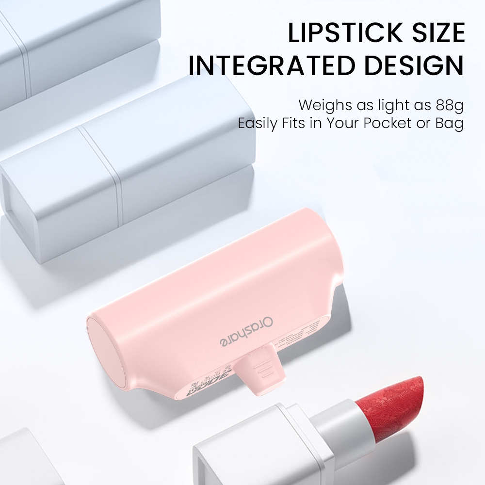 Orashare PNC03 3000mAh Capsule Mini Fast Charging Powerbank With TYPE-C/iPh Port Portable Power Bank - Image 4