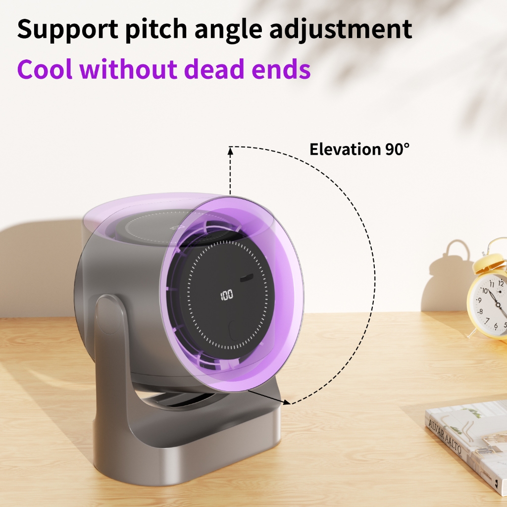 Dreepor High Speed Desk Fan Rechargeable Fan 100 Gears Strong Wind Digital Display Wall Fan — view 5