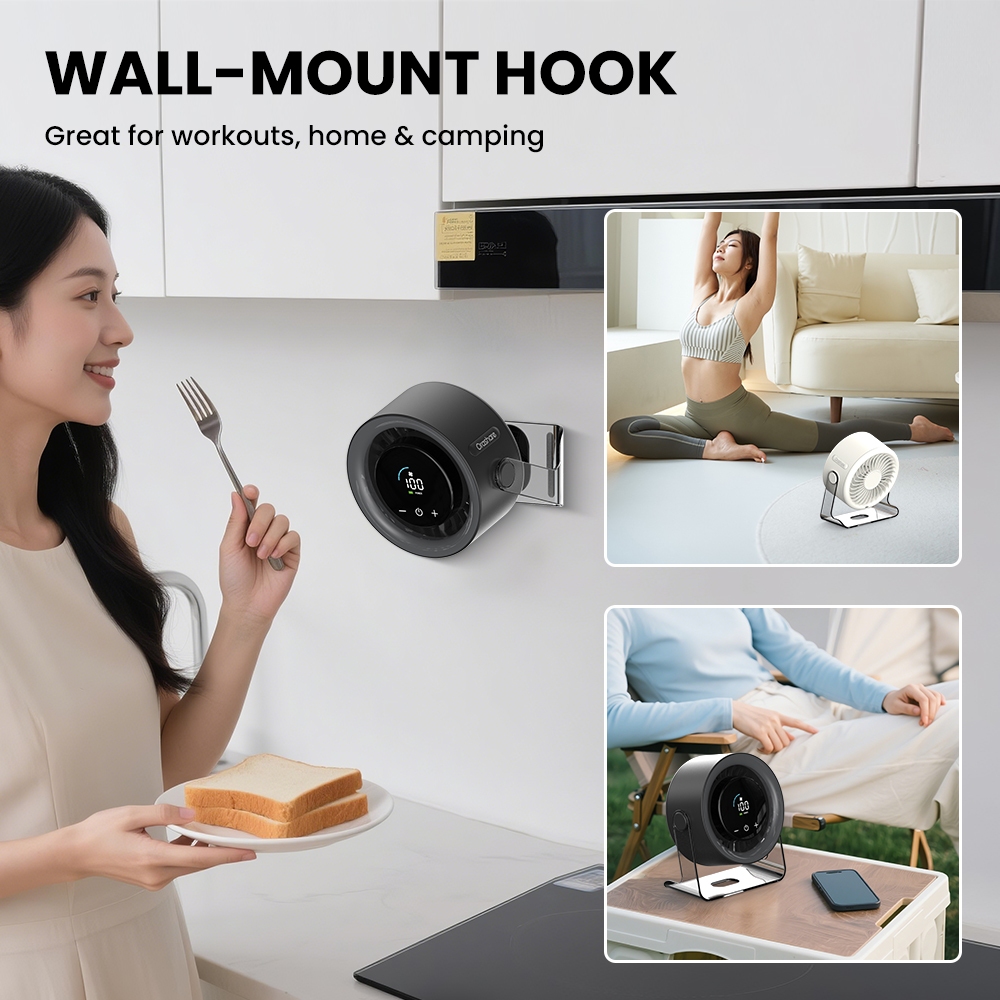 Orashare DF07 Small High Speed Desk Fan 100 Speed Wind Cooling Silent 3000mAh Rechargeable Table Fan - Image 7