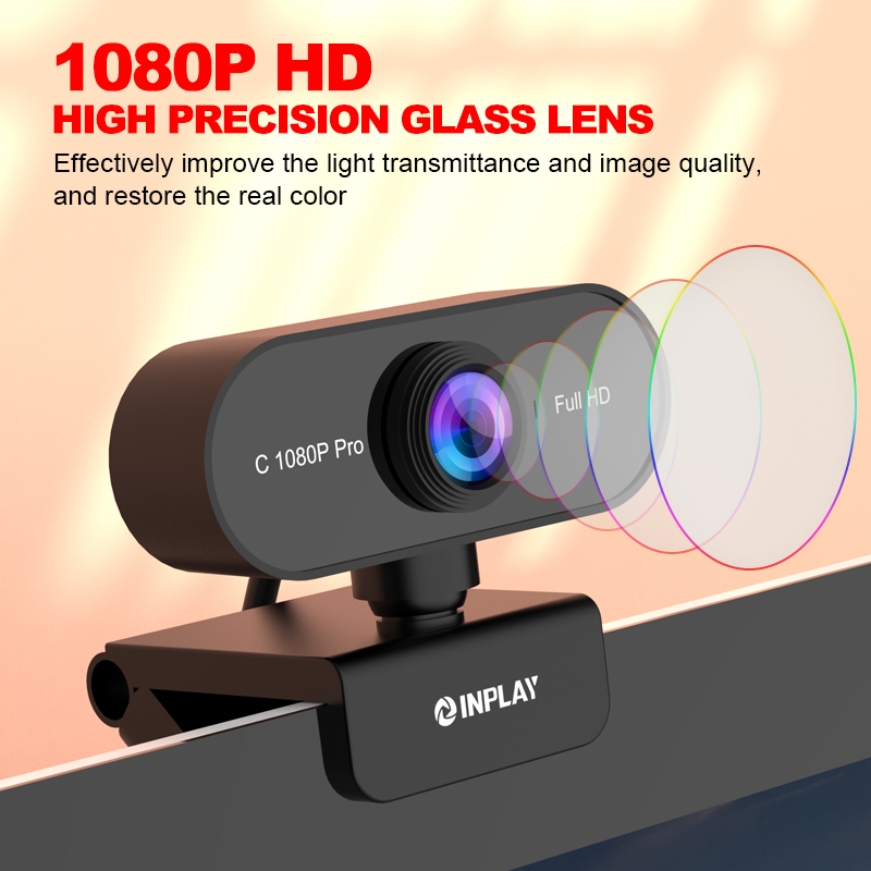 Inplay C1080PRO Web Camera HD 1080P USB 2.0 Port Hi-Speed With Mic Web Camera For PC Laptop Camera - Image 2