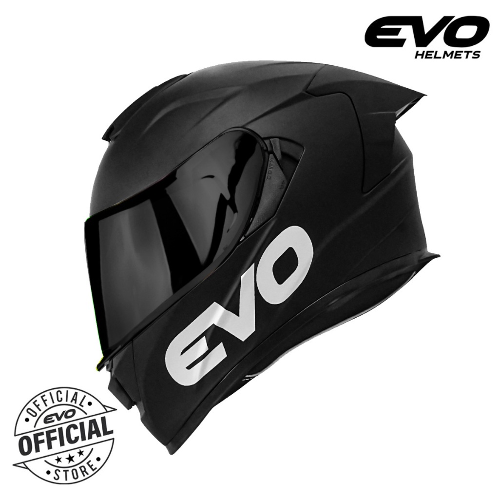 EVO GT-PRO Plain Full Face Dual Visor Helmet Motorcycle With Free Clear Lens - Image 2
