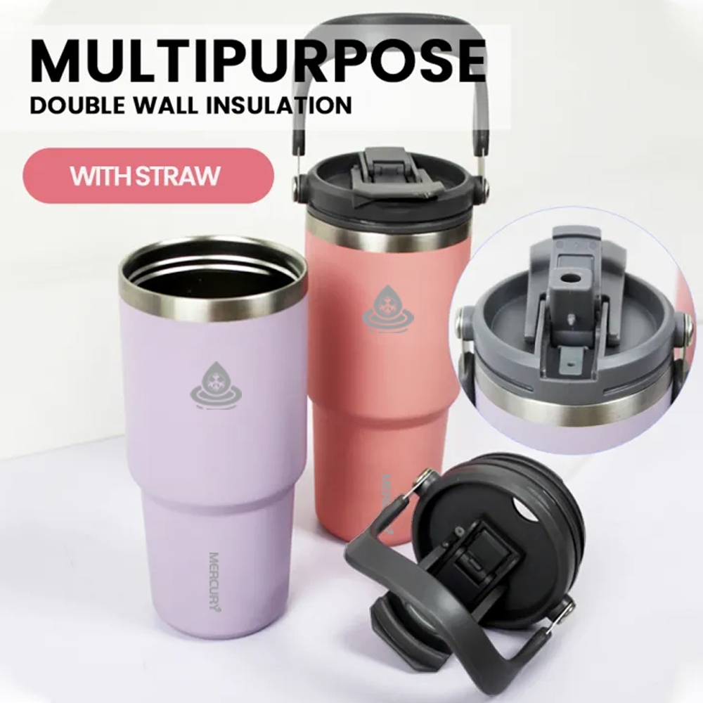 Mercury 600ml/900ml/1200ml with Handle Hot and Cold Travel Cup with Straw Vacuum Insulated Cup — view 4