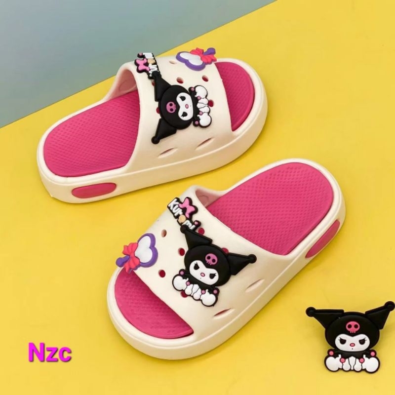 【NZC】_mall Super new kids kuromi Word slippers - Image 6