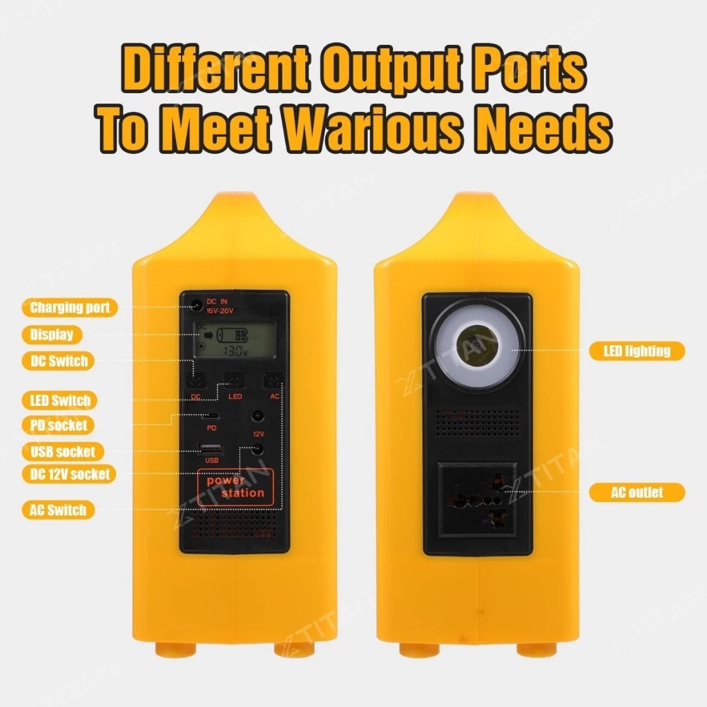 DeWalt 2 In 1 Camping Power Station + Solar Charging Panel Outdoor Portable Solar Generator Power - Image 5